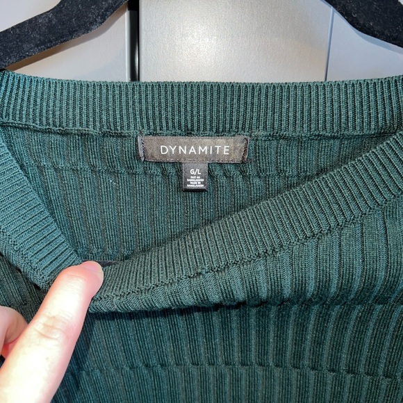 Dynamite Deep Green Ribbed Sweater - Picture 3 of 3